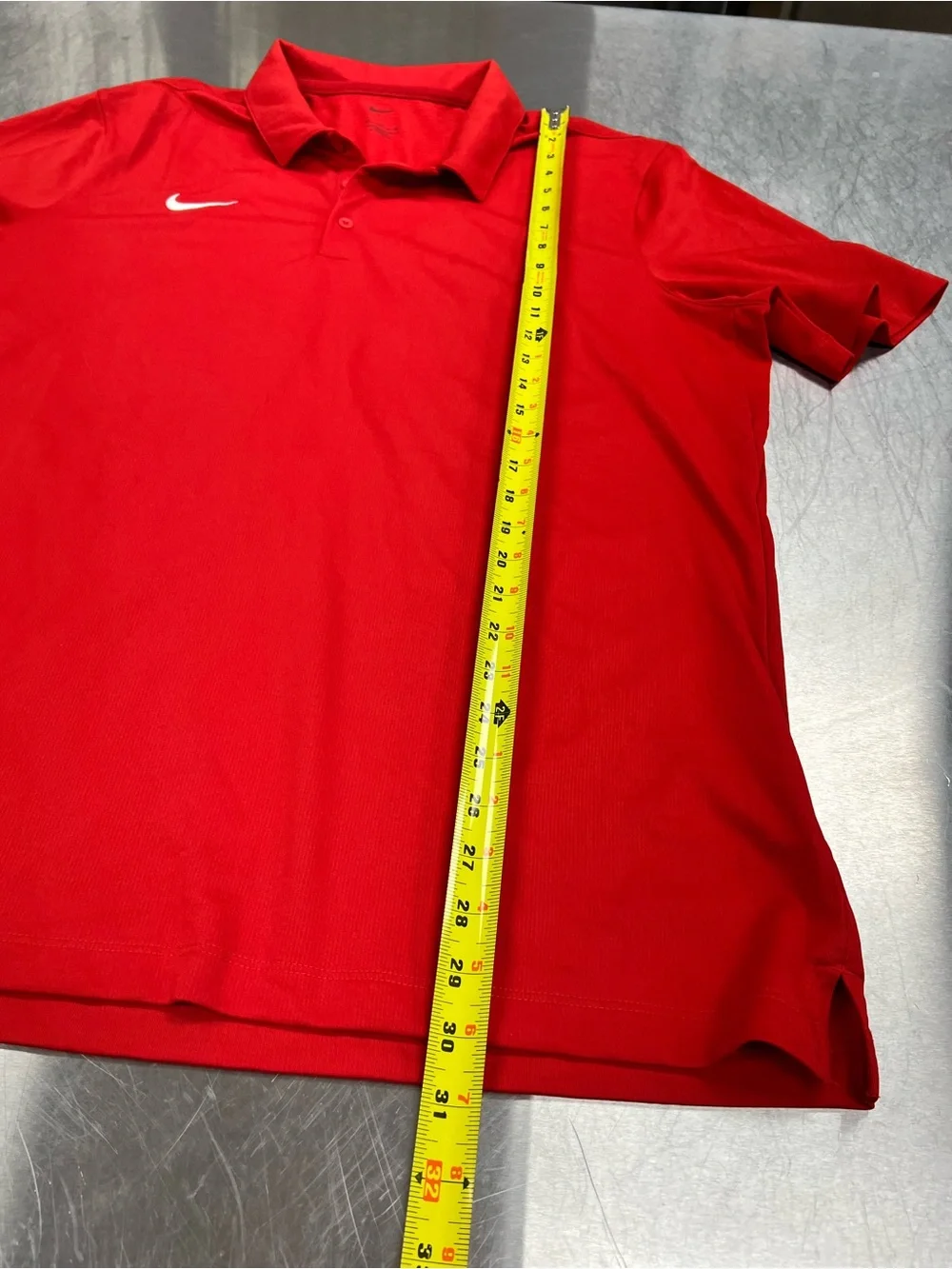 Nike Dri Fit Red Polo with White Swoosh Mens XL
